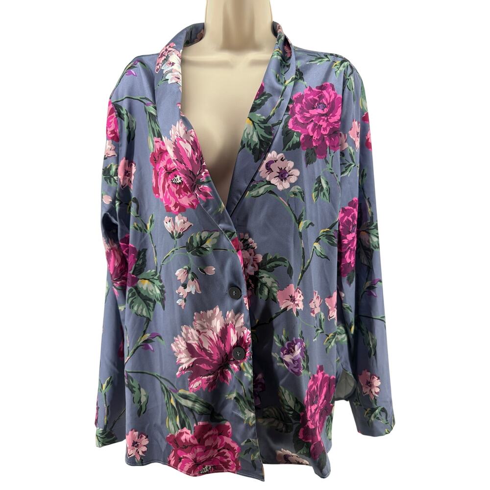 Victoria's Secret Satin Floral Sleep Top Womens Large
